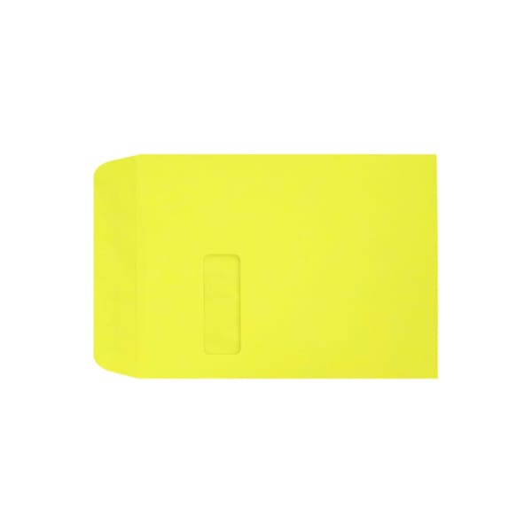 LUX #9 1/2 Open-End Window Envelopes, Top Left Window, Gummed Seal, Citrus, Pack Of 250