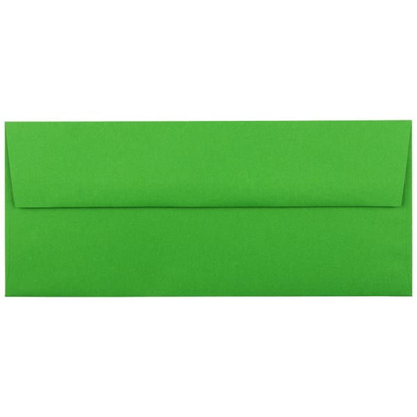 JAM PAPER #10 Business Colored Envelopes, 4 1/8in x 9 1/2in, Green, 25/Pack