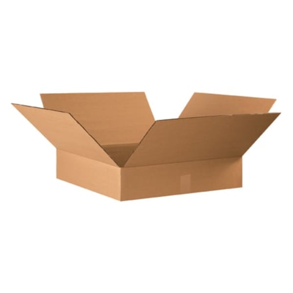 Partners Brand Flat Corrugated Boxes, 22in x 22in x 4in, Kraft, Bundle of 10