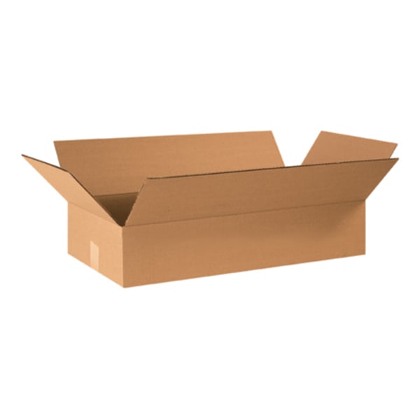 Partners Brand Flat Corrugated Boxes 24in x 12in x 4in, Bundle of 25