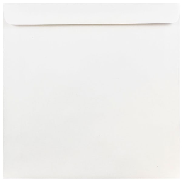 JAM Paper Square Invitation Envelopes, #9, Gummed Seal, White, Pack Of 25