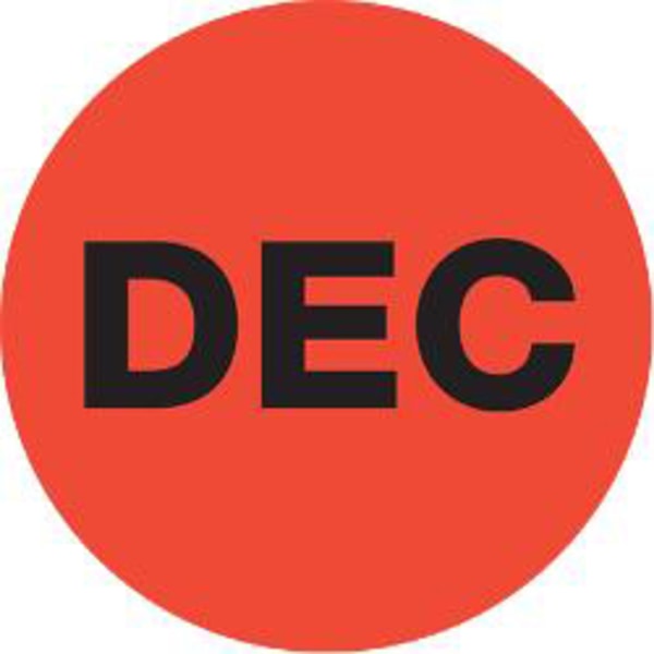 Tape Logic Red - "DEC" Months of the Year Labels 2in, DL6748, Roll of 500
