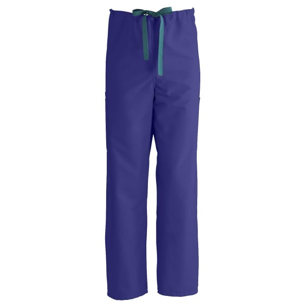 Medline ComfortEase Unisex Regular Non-Reversible Drawstring Cargo Scrub Pants, XS, Purple
