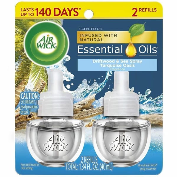 Air Wick Life Scents Scented Oil Warmer Refill, 0.67 Oz, Turquoise Oasis, Pack Of 2