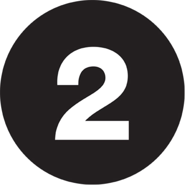 Tape Logic Black - "2in Number Labels 1in, DL6752, Roll of 500