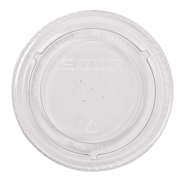 Dart PETE Flat Straw-Slot Cold Cup Lids, 16 - 24 Oz, Clear, Pack Of 1,000 Lids