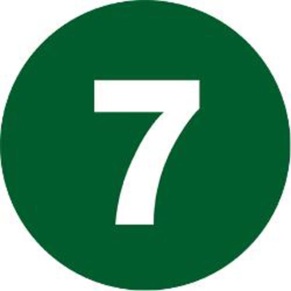 Tape Logic Dark Green - "7in Number Labels 2in, DL6775, Roll of 500