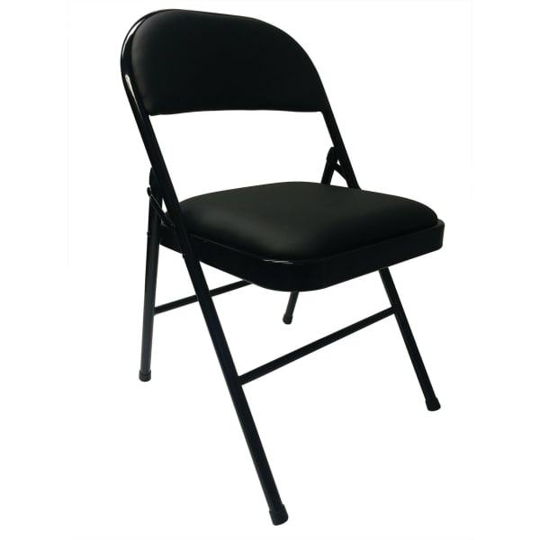 Realspace Metal Folding Chair, Black