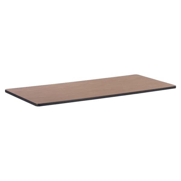 Lorell Classroom Rectangular Activity Table Top, 72inW x 30inD, Medium Oak/Black