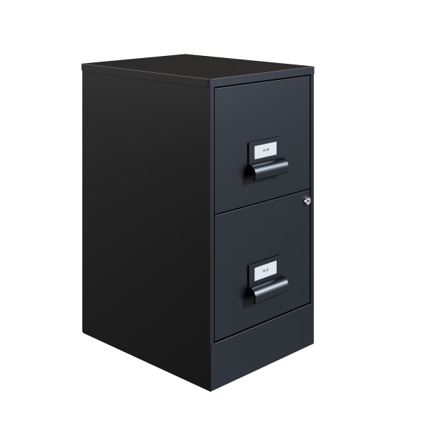 Realspace 18inD "Managers" 2-Drawer Vertical Letter-Size File Cabinet, Black