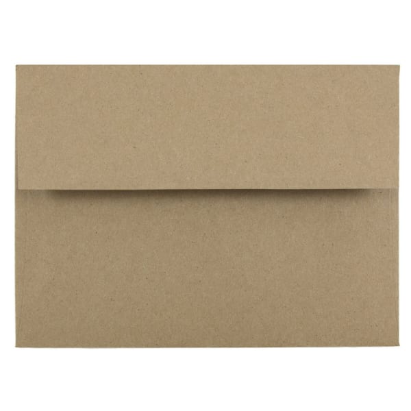 JAM Paper Booklet Invitation Envelopes, A6, Gummed Seal, 100% Recycled, Brown, Pack Of 25