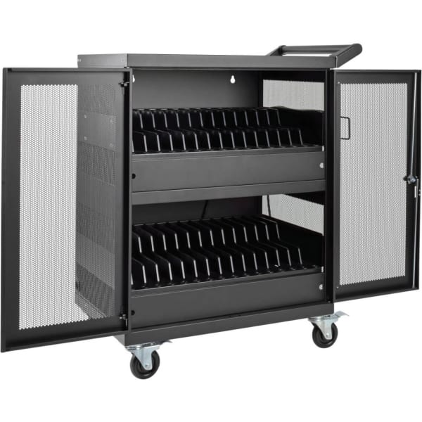 Eaton Tripp Lite Series 32Port AC Charging Cart Storage Station Chromebook Laptop Tablet - Cart - for 32 notebooks - steel - black