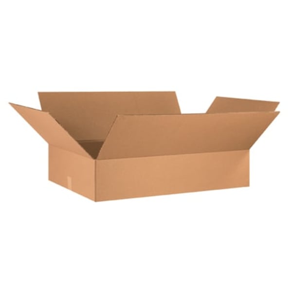 Partners Brand Flat Corrugated Boxes, 36in x 24in x 8in, Kraft, Bundle of 10
