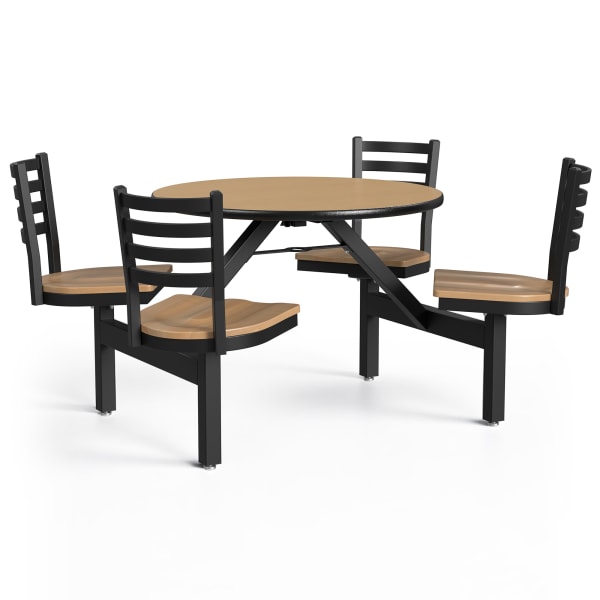 Palmer Hamilton Covey Indoor Cluster Table With 4 Seats, 29in x 54in, Fusion Maple/Natural