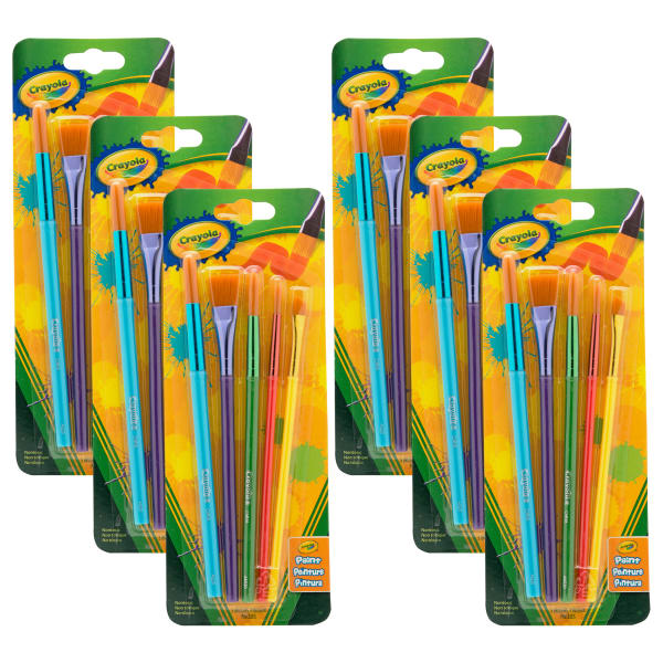 Crayola Arts & Crafts Brushes, 5 Per Set, 6 Sets
