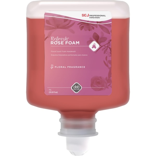 SC Johnson Manual Refill Refresh Rose Handwash - Rose Scent - 1.06 quart - Cartridge Dispenser - Dirt Remover - Skin, Washroom, Hand - Moisturizing - Pink - Anti-irritant - 6 / Carton
