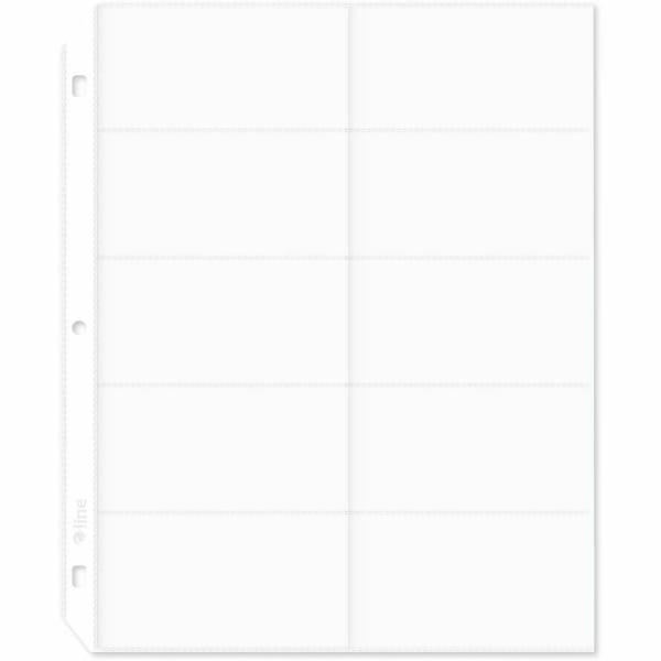 C-Line Business Card Holders Without Tabs, 8 1/8in x 11 1/4in, 3-Hole Punched, Pack Of 10