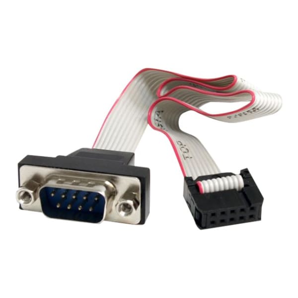 StarTech.com 16in 9 Pin Serial Male to 10 Pin Motherboard Header Panel Mount Cable - motherboard to RS232 (PNL9M16) - Serial cable - DB-9 (M) to 10 pin IDC (F) - 1.3 ft - gray