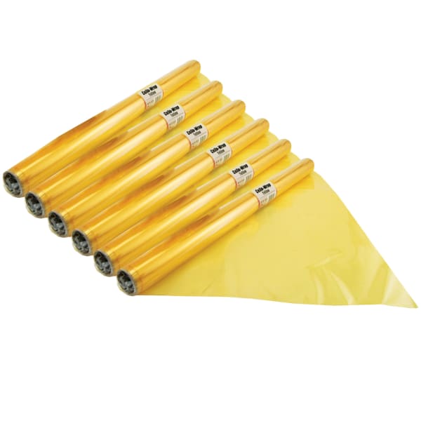 Hygloss Cello-Wrap Rolls, 20in x 12-1/2ft, Yellow, Pack Of 6 Rolls