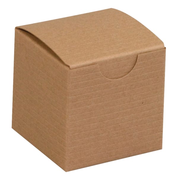Partners Brand Gift Boxes, 2inL x 2inW x 2inH, 100% Recycled, Kraft, Case Of 200