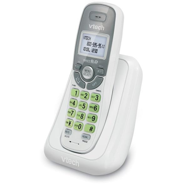 VTech CS6114 DECT 6.0 Digital Cordless Phone With Caller ID/Call Waiting, White