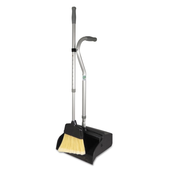 Unger Telescopic Ergo Metal Dust Pan With Broom, 45in x 12in, Gray/Silver
