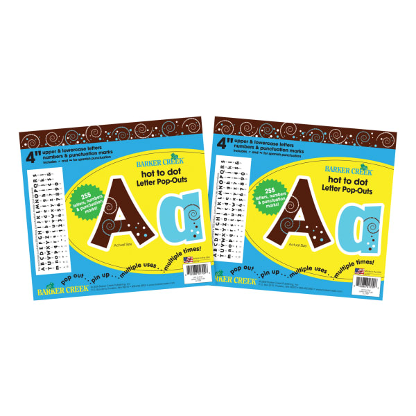 Barker Creek Letter Pop-Outs, 4in, Hot To Dot, Pack Of 510
