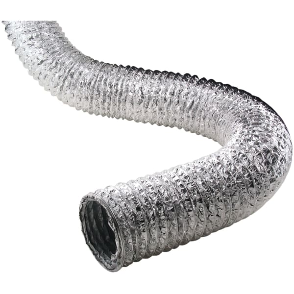 Deflecto Supurr-Flex 5-Ply 4in x 50ft Aluminum Flex Duct For Dryers, Silver, F0450