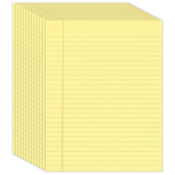 Office Depot Brand Glue-Top Legal Pads, 8 1/2in x 11in, Legal Ruled, 50 Sheets, Canary, Pack Of 12 Pads