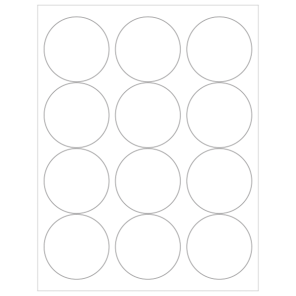 Tape Logic Inkjet/Laser Labels, LL146, Round, 2 1/2in, White, Case Of 1,200