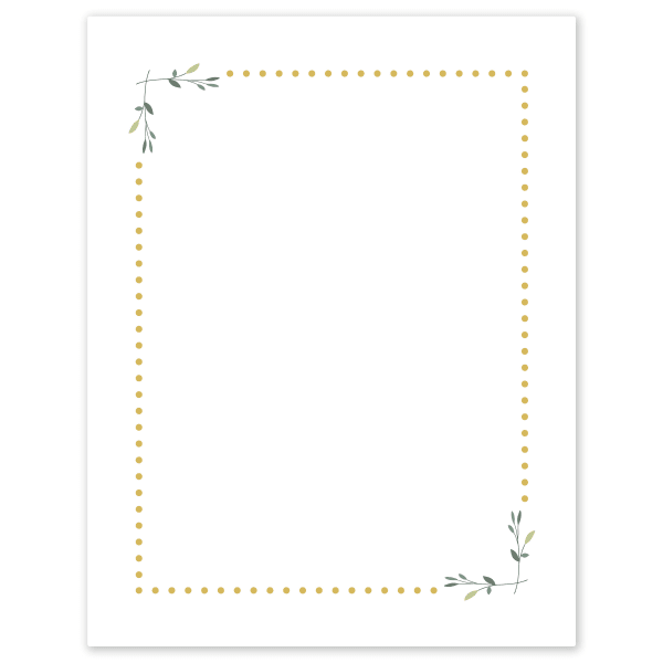 Avery Printable Cards, 8-1/2in x 11in, Matte White With Gold Dots/Green Floral Design, Pack Of 10