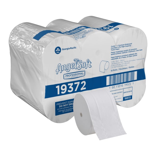 Compact by GP PRO, 2 Ply, Premium Embossed Coreless Toilet Paper, 4x3.8, 20% Recycled, White, 1125 Sheets, 18 Rolls per Case