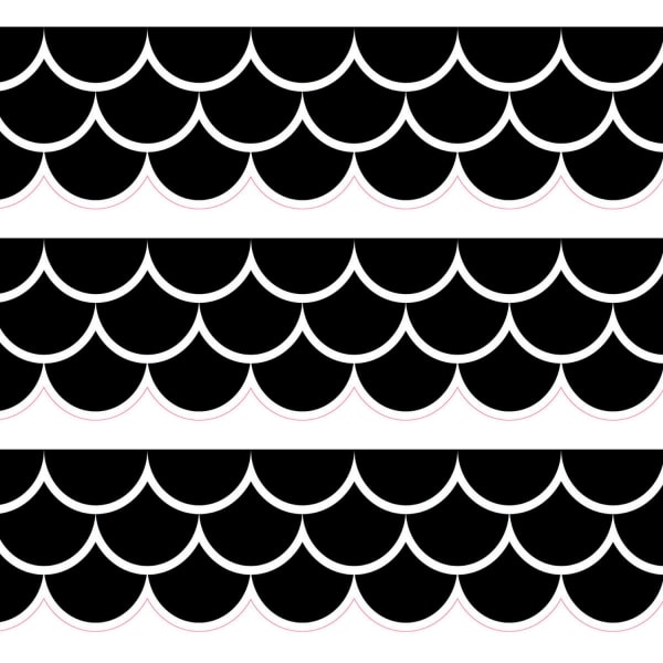 Creative Teaching Press EZ Borders, Black Scallops, 48' Per Pack, Set Of 3 Packs