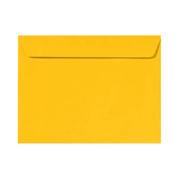 LUX Booklet 9in x 12in Envelopes, Gummed Seal, Sunflower Yellow, Pack Of 250