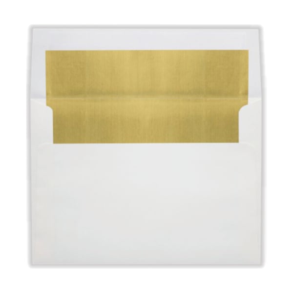 LUX Invitation Envelopes, A8, Peel & Press Closure, Gold/White, Pack Of 250