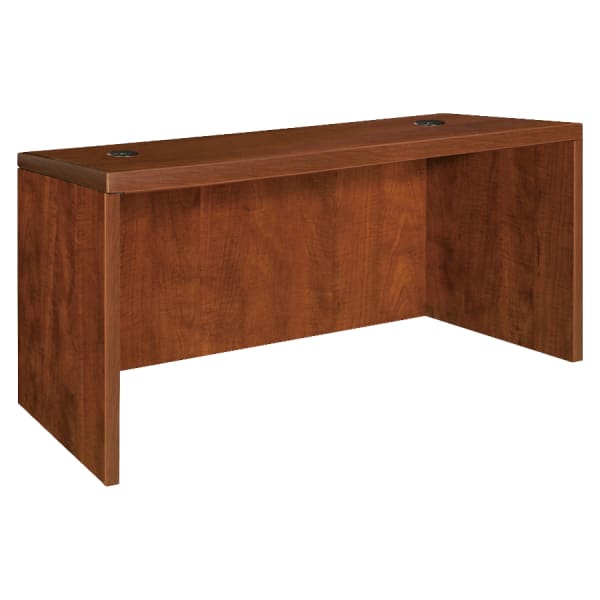 Lorell Essentials 48inW x 30inD Rectangular Shell Computer Desk, Cherry