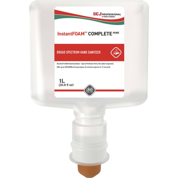 SC Johnson Hand Sanitizer Foam Refill - 1.06 quart - Kill Germs - Hand - Clear - Dye-free - 3 / Carton