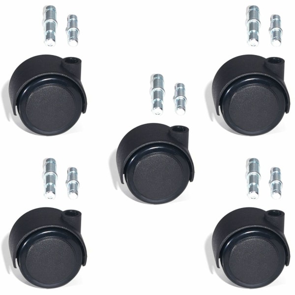 Lorell Premium Dual Soft Wheel Casters Set, Black, Set Of 5