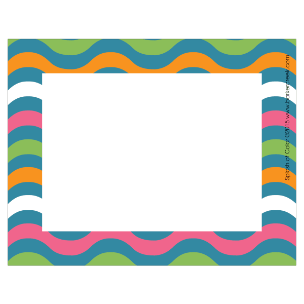 Barker Creek Self-Adhesive Name Badge Labels, 3 1/2in x 2 3/4in, Splash Of Color, Pack Of 45