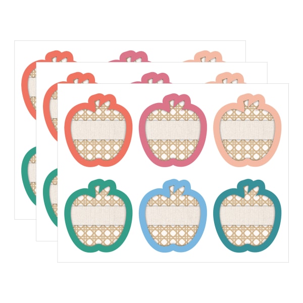 Carson Dellosa Education Cut-Outs, 5in x 5-7/16in, True To You Boho Apples, 36 Cut-Outs Per Pack, Bundle Of 3 Packs