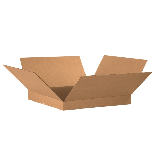 Partners Brand Corrugated Boxes, Flat, 2inH x 20inW x 20inD, Kraft, Pack Of 20