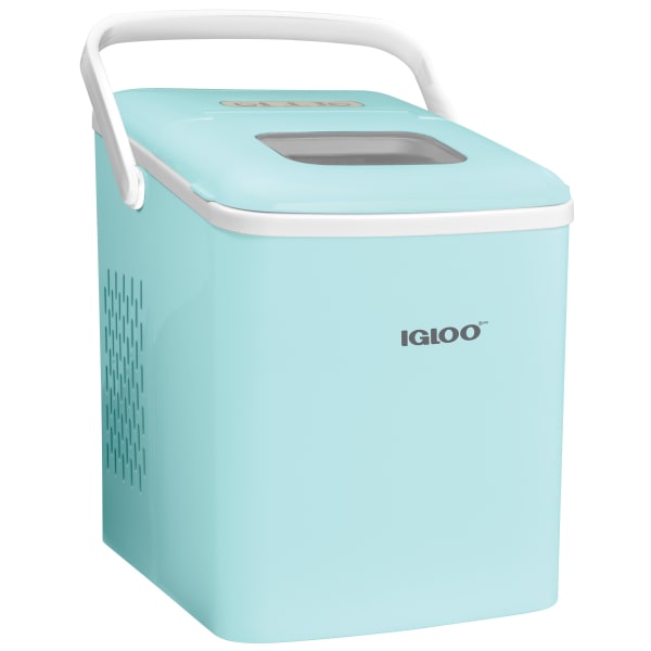 Igloo 26 Lb Automatic Self-Cleaning Portable Countertop Ice Maker With Handle, Aqua