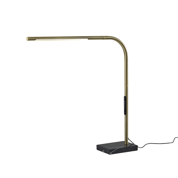 Adesso Cullen LED Desk Lamp With Smart Switch, 24inH, Antique Brass