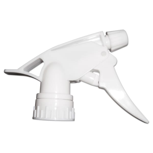 Boardwalk Polypropylene Trigger Sprayer 250 For 24-Oz Bottles, White, Pack Of 24 Sprayers