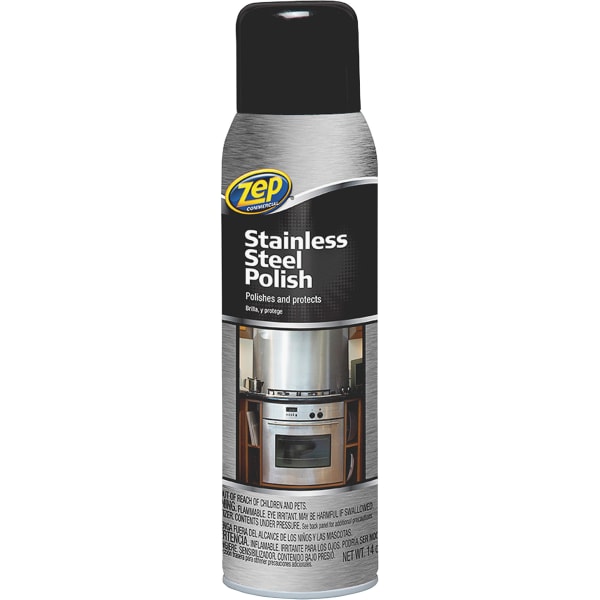 Zep Stainless Steel Polish - 14 fl oz (0.4 quart) - Rust Resistant, Corrosion Resistant, Fade Resistant - Chrome, Black - 12 / Carton