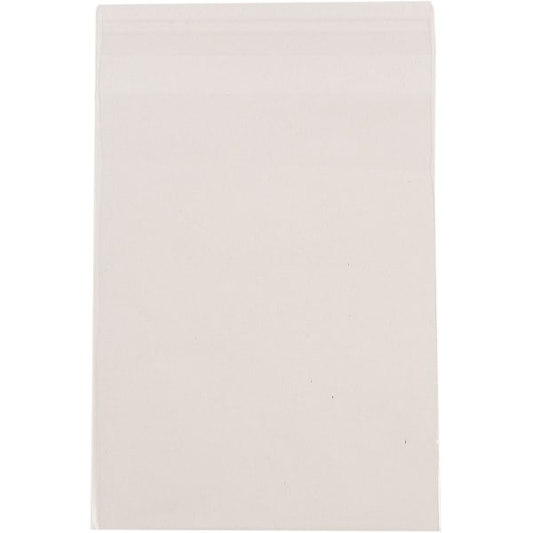 JAM Paper Self-Adhesive Cello Sleeve Envelopes, 4 15/16in x 6 9/16in, Clear, Pack Of 100