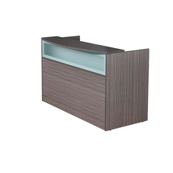 Boss Office Products 71inW Plexiglass Reception Desk, Driftwood