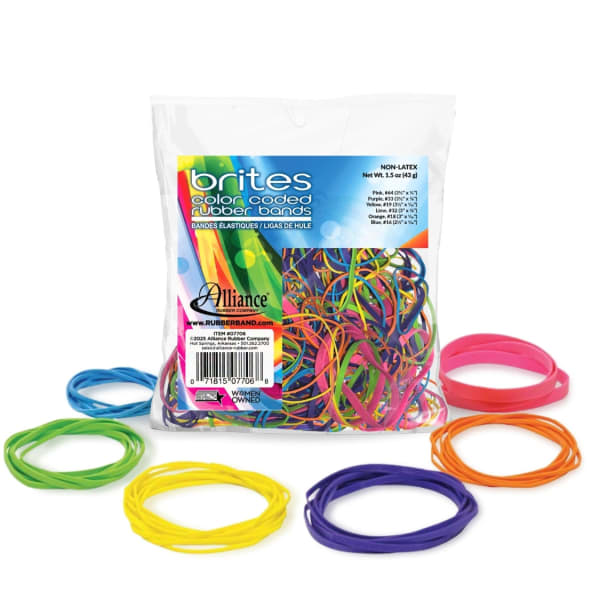 Alliance Brites Pic Pac Rubber Bands, Assorted Sizes/Colors, 1.5 Oz