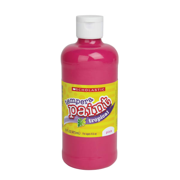 Scholastic Tropical Tempera Paint, 16 Oz, Tropical Pink