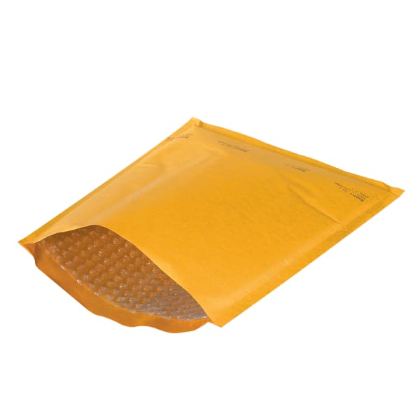 Partners Brand Kraft Heat-Seal Bubble Mailers, #000, 4in x 8in, Pack Of 25